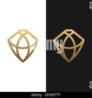 Letter Initial A Jewel Logo Design Template. Suitable for Jewelry Athletic Sport Fashion Adventure Gear Brand Apparel Business Company in Simple Line. Stock Vector