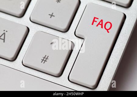 FAQ the abbreviation used on the Internet can be found on the enter key of a keyboard Stock Photo
