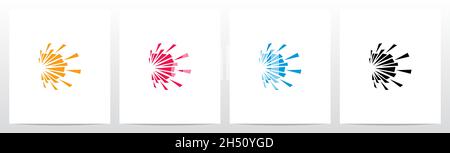 Debris Explosion On Letter Logo Design D Stock Vector