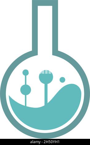 Science bottle lab logo icon design template vector Stock Vector