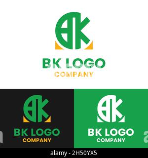 Initial Letter B K BK KB Circle for General Business Company Corporate Brand in Simple Unique Minimal Hipster Retro Style Logo Design Template. Stock Vector