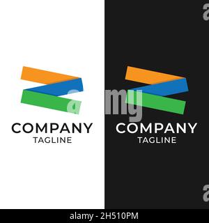 Letter Initial Z Stairs Logo Design Template. Suitable for General Technology Finance Company Business Corporate Brand Simple Modern Logo Design. Stock Vector