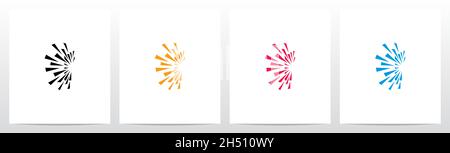 Debris Explosion On Letter Logo Design I Stock Vector