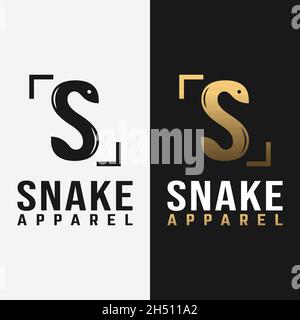 Letter Initial S for Snake Logo Design Template. Suitable for General Fashion Sport Company Business Corporate Apparel Brand Simple Vintage Retro Logo Stock Vector