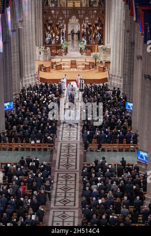 Washington DC, USA. 05th Nov, 2021. The recessional following the funeral of former US Secretary of State Colin L. Powell at the Washington National Cathedral in Washington, DC on Friday, November 5, 2021.Credit: Ron Sachs/CNP /MediaPunch Credit: MediaPunch Inc/Alamy Live News Stock Photo