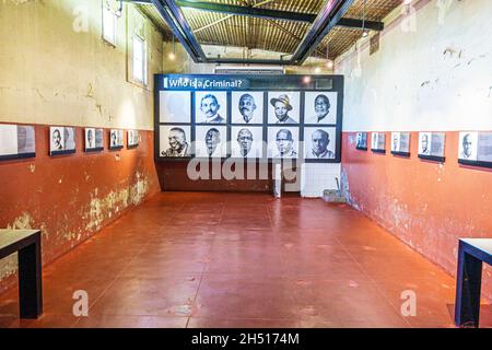 Johannesburg South Africa,Braamfontein,Constitution Hill Museum,apartheid Old Fort Prison Number Four cell,prisoner of conscience photographs Stock Photo
