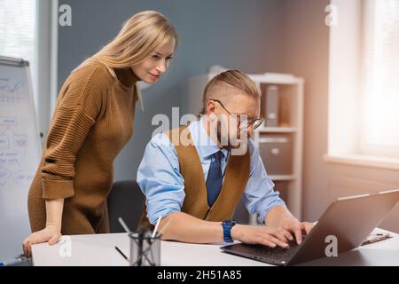 Focused business partners at office Stock Photo