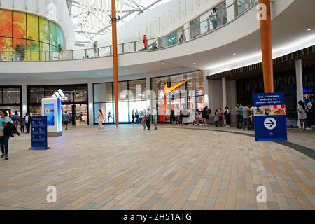 Inside the O2 Arena Shops and Shopping Mall, The Greenwich Peninsula, North Greenwich, London, England, U.k Stock Photo