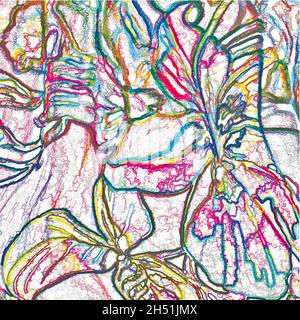 Floral pattern.Background of colored lines. Vector illustration Stock Vector