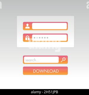 The modern vector login form eps 10 Stock Vector