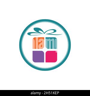 simple Gift Logo Simbol Desain Template Vektor Stock Vector
