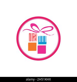 simple Gift Logo Simbol Desain Template Vektor Stock Vector