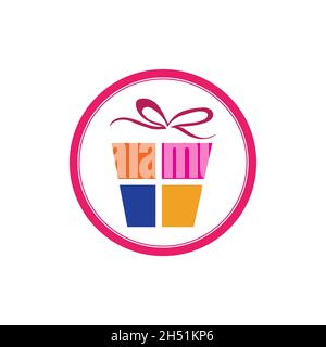 simple Gift Logo Simbol Desain Template Vektor Stock Vector