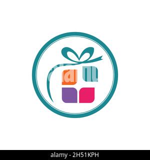 simple Gift Logo Simbol Desain Template Vektor Stock Vector