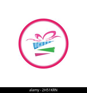 simple Gift Logo Simbol Desain Template Vektor Stock Vector