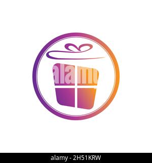 simple Gift Logo Simbol Desain Template Vektor Stock Vector