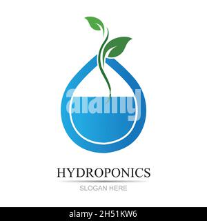 hydroponics logo vector illustration design template Stock Vector
