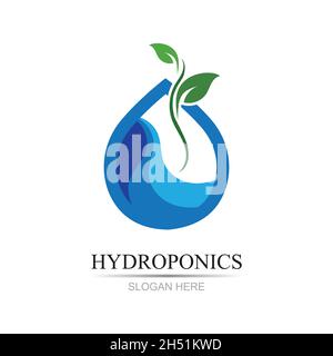 hydroponics logo vector illustration design template Stock Vector