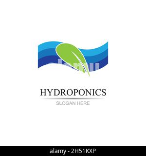 hydroponics logo vector illustration design template Stock Vector