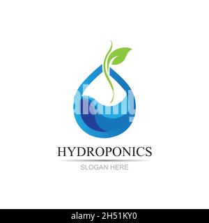 hydroponics logo vector illustration design template Stock Vector