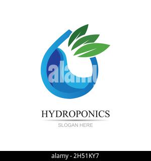 hydroponics logo vector illustration design template Stock Vector