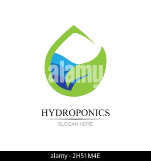 hydroponics logo vector illustration design template Stock Vector