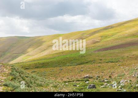 Rabot, Gorno-Badakhshan Autonomous Province, Tajikistan. Pastures in the mountains of Tajikistan. Stock Photo