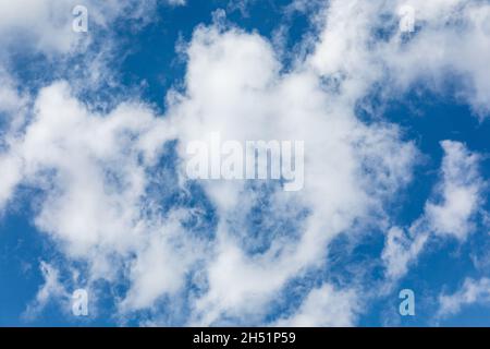 Rabot, Gorno-Badakhshan Autonomous Province, Tajikistan. Clouds floating in a blue sky. Stock Photo