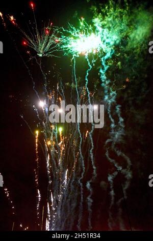 05/11/2021 PLA Royal Terrace Pier Gravesend UK. Bonfire Night fireworks above Port of London Authority’s Royal Terrace Pier by the River Thames. Stock Photo