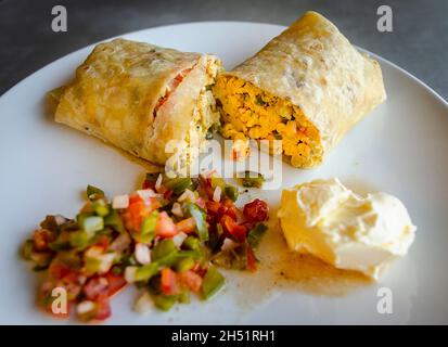 Western international  food as served in SE Asia. Stock Photo