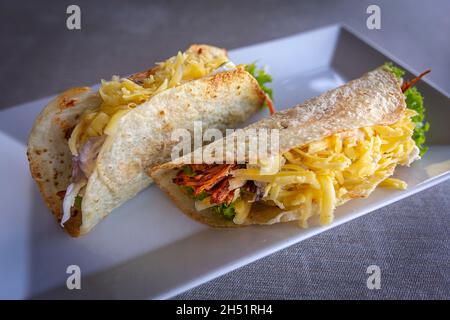 Western international  food as served in SE Asia. Stock Photo