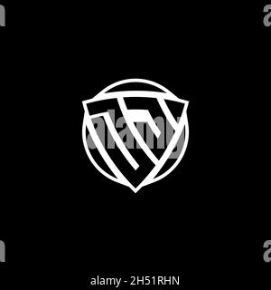 DJ Monogram logo letter with triangle shield shape style design ...