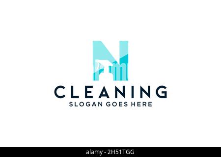 Letter N for cleaning clean service Maintenance for car detailing, homes logo icon vector. Stock Vector