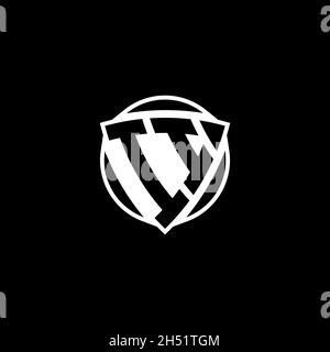 II Monogram logo letter with triangle shield shape style design isolated on white background. Radioactive logo, triangle radioactive and shield shape Stock Vector