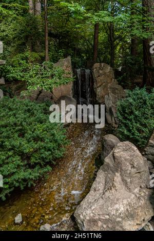 Small Waterfall at Manito Park Stock Photo