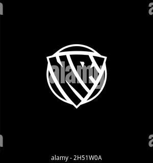 NR Monogram logo letter with triangle shield shape style design ...
