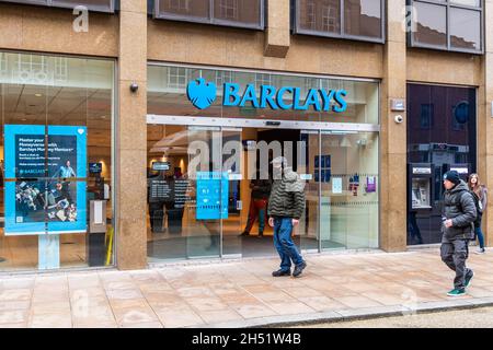 Exterior of Barclays Bank in High Street, Coventry, West Midlands, UK. Stock Photo