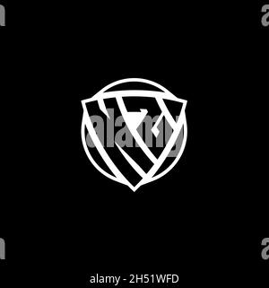 NZ Monogram logo letter with triangle play shape and circle rounded ...