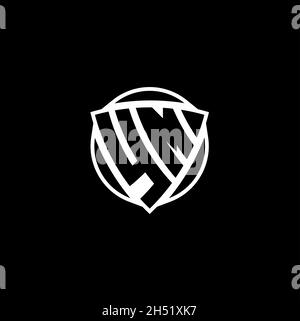 YM Monogram logo letter with triangle shield shape style design isolated on white background. Radioactive logo, triangle radioactive and shield shape Stock Vector