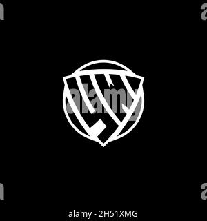 YW Monogram logo letter with triangle shield shape style design isolated on white background. Radioactive logo, triangle radioactive and shield shape Stock Vector