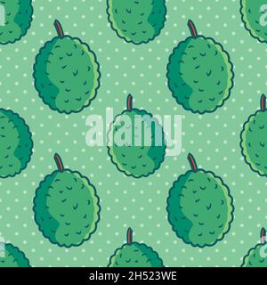 durian fruit seamless pattern vector illustration Stock Vector