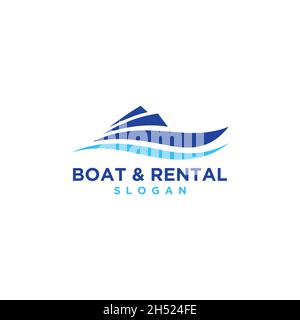 Boat Logo Design Template Vector Graphic Branding. Stock Vector