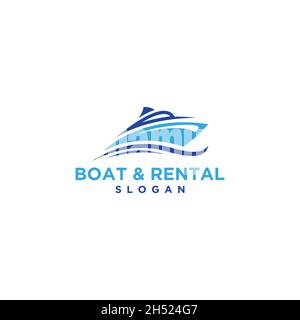 Boat Logo Design Template Vector Graphic Branding. Stock Vector