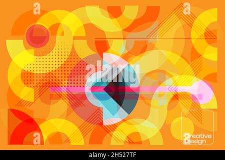 Colorful Fluid circles and curve shape geometric vector EPS illustration creative design. Stock Vector