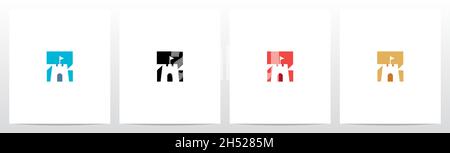 Castle With Flag On Letter Logo Design Z Stock Vector