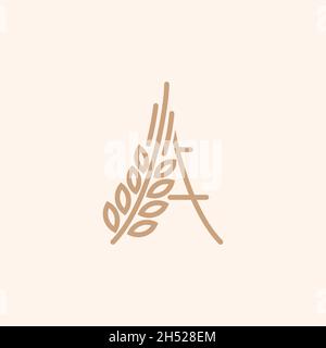 vector, Illustration. Combination of Letter A and bread. food and drink company. Stock Vector