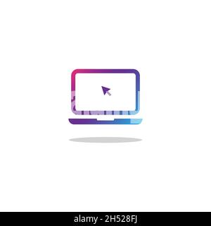 vector, illustrations. laptop logo with cool and simple style shape. electronic industry or company applying. Stock Vector