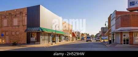 Caruthersville, Missouri, USA - October 18, 2021: The old business distric along Ward Ave Stock Photo