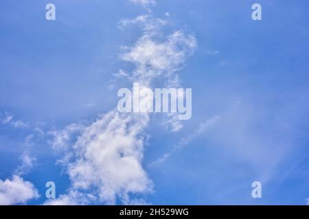 Best Natural Sky clouds.Hazy small cirrostratus.Beautiful cirrocumulus and cumulus cloud formations on a sunny afternoon in late summer are contrasted Stock Photo