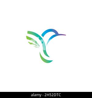 vector design. logo shape a abstract hummingbird. Stock Vector